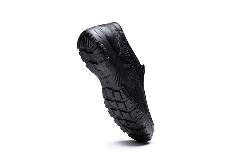 נעלי גברים שחורות מעור איכותי בסגנון סליפר