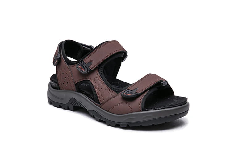 סנדלי גברים מעור עם מדרס אנטומי נשלף