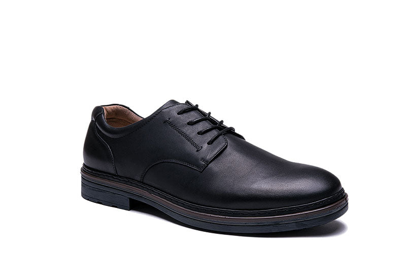 נעלי גברים שחורות אלגנטיות מעור בגימור מוברש