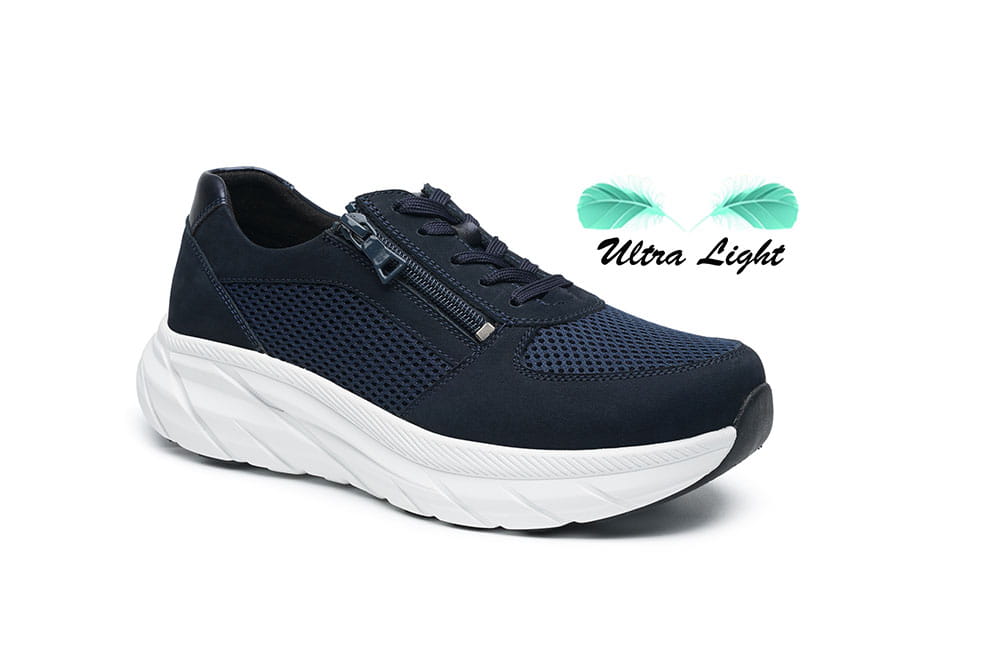 נעל ספורט לנשים עור משולב רשת